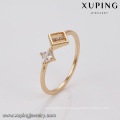 14881 Latest design geometric shape finger ring with white zircon 18k gold plated ladies jewelry